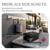 Tischtennisplatten Abdeckung | Eingeklappt