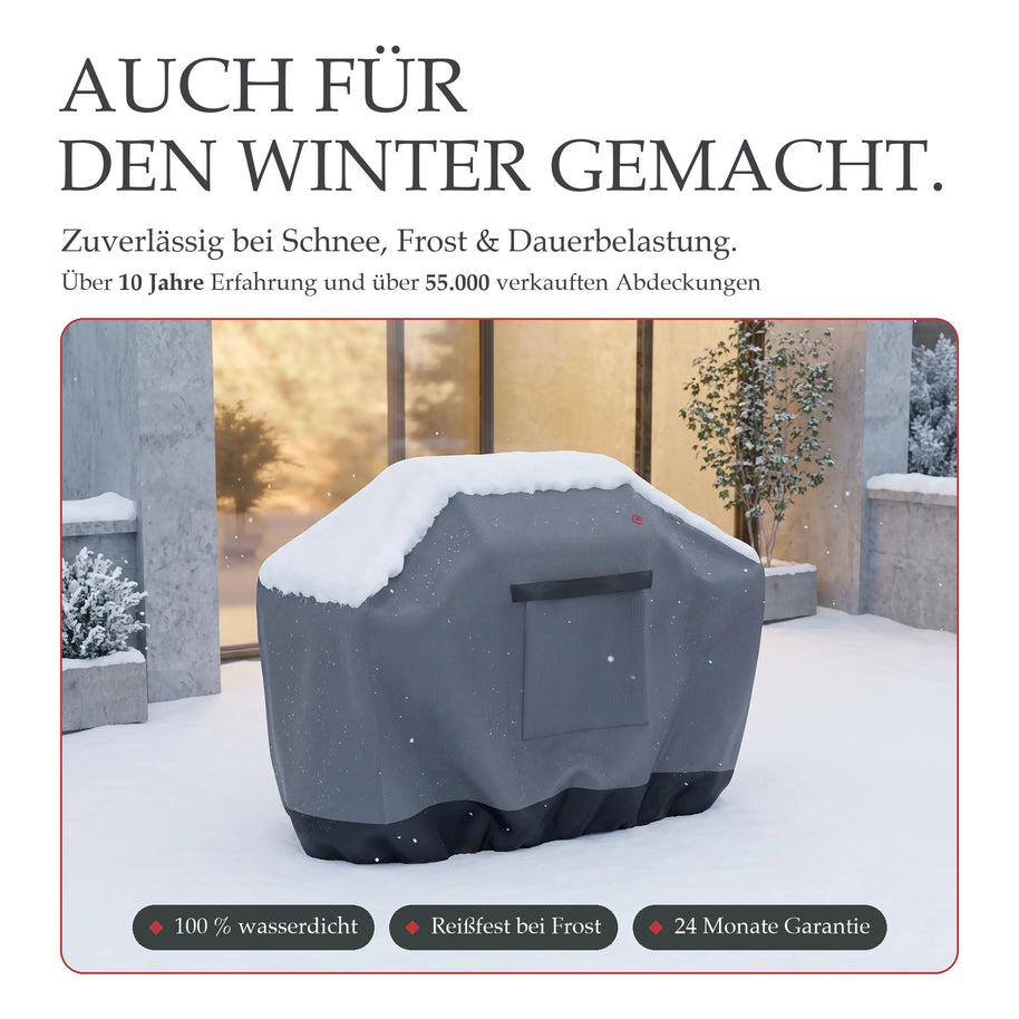 GUARDEN Gasgrill Abdeckhaube im Schnee – auch für den Winter gemacht